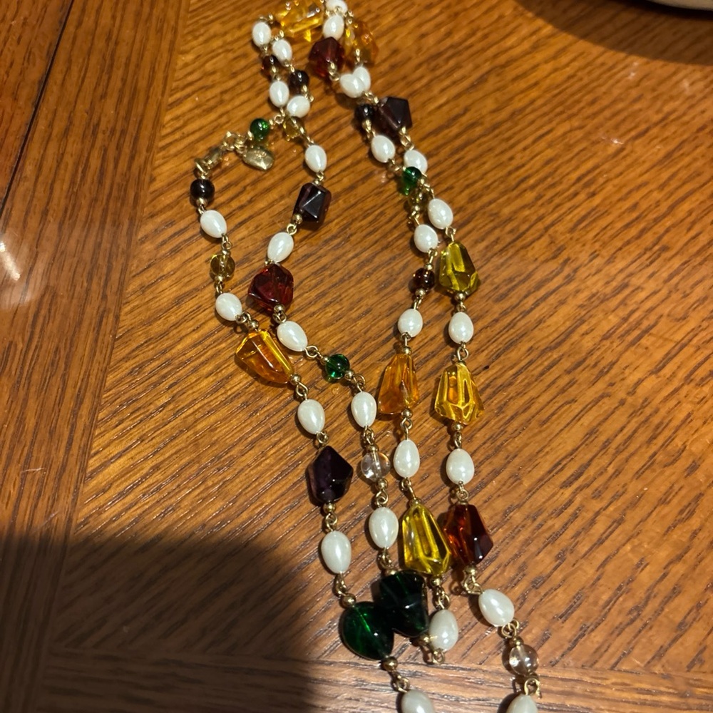 Ralph Lauren Pearl and Jewel-Toned  vintage Necklace